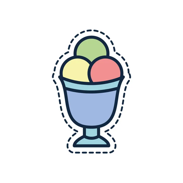 Isolated ice cream line fill style icon vector design — Stockvektor