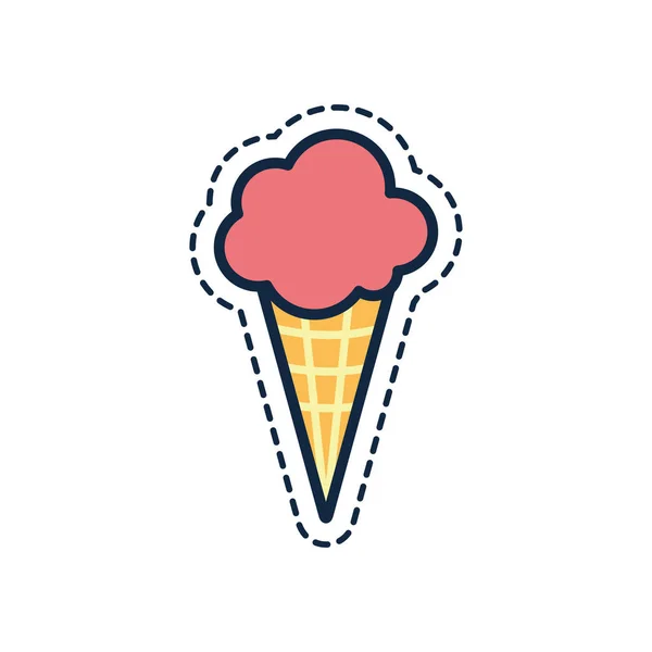 Isolated ice cream line fill style icon vector design — Stok Vektör