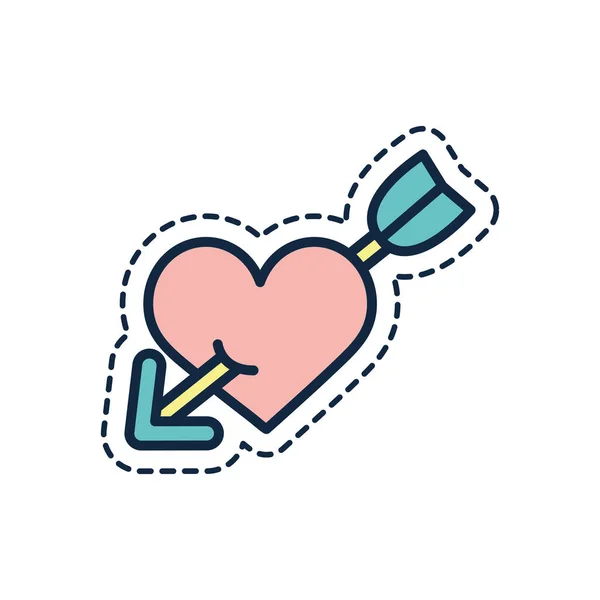 Cute heart with arrow line fill style icon vector design — Stockvektor