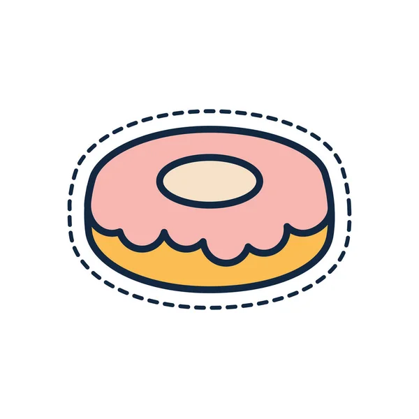 Isolated sweet donut line fill style icon vector design — 스톡 벡터