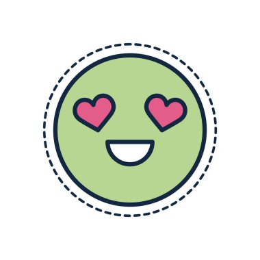cartoon circle in love line fill style icon vector design