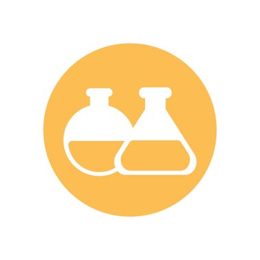 Isolated chemistry flasks silhouette block style icon vector design