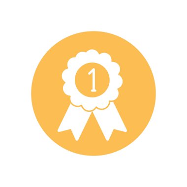 Isolated number one seal stamp silhouette block style icon vector design