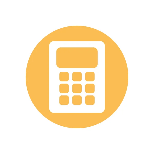 Isolated calculator silhouette block style icon vector design — ストックベクタ