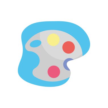 Isolated paint palette flat block style icon vector design