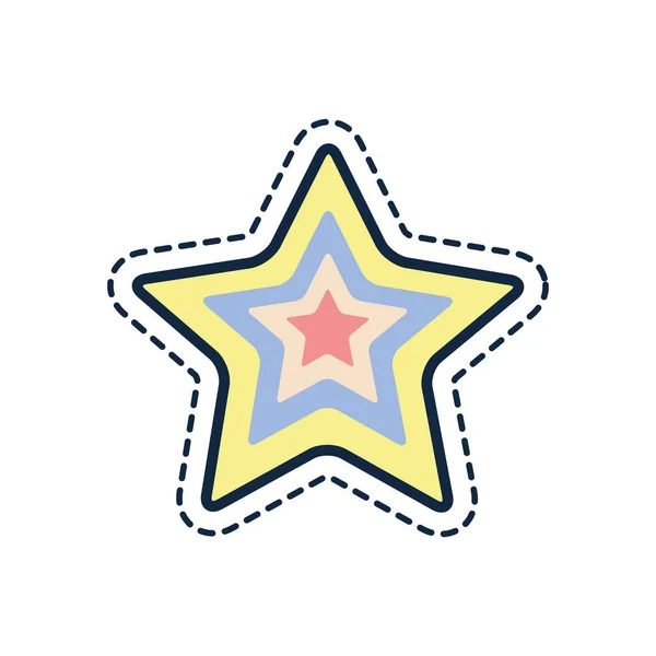 Striped star line fill style icon vector design — Stockvektor