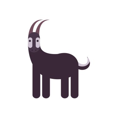 Cute goat cartoon fill style icon vector design
