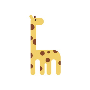 Cute giraffe cartoon fill style icon vector design