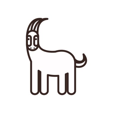 Cute goat cartoon line style icon vector design