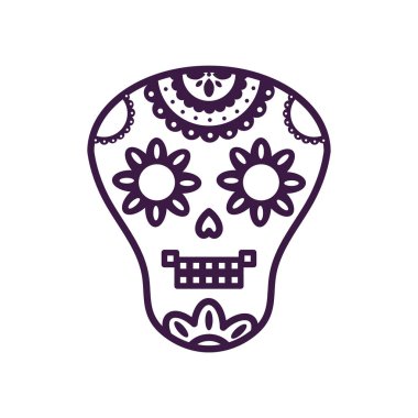 Meksika kafatası çizgisi biçim vektör tasarımı