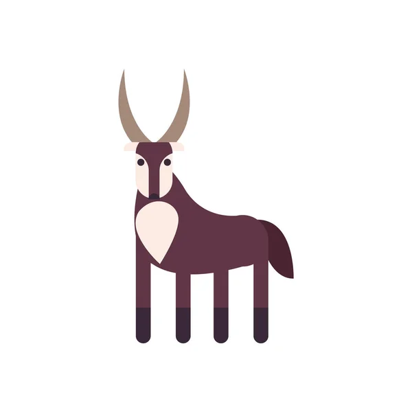 Cute goat cartoon fill style icon vector design — 스톡 벡터