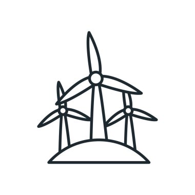 Isolated eco wind mills line style icon vector design