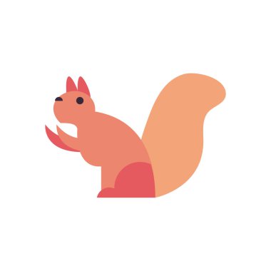 Cute squirrel cartoon fill style icon vector design