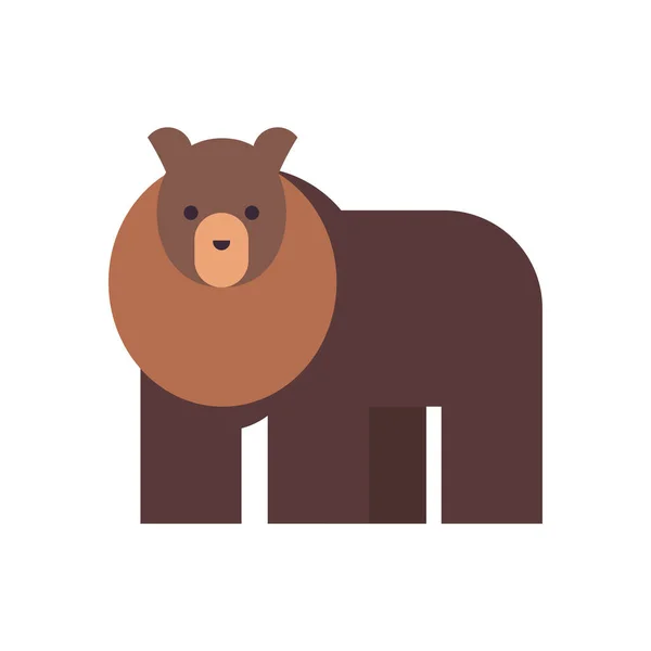 Cute bear cartoon fill style icon vector design — 스톡 벡터