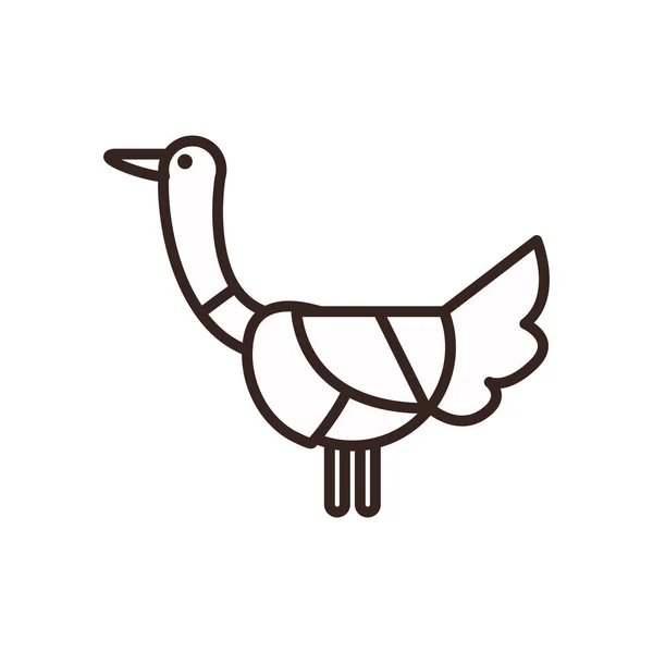 Cute duck cartoon line style icon vector design — Stock vektor