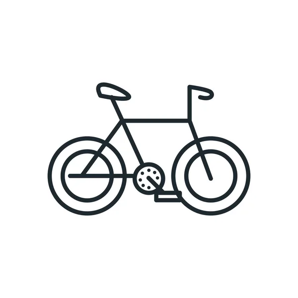 Design de vetor de ícone de estilo de linha de bicicleta isolado — Vetor de Stock
