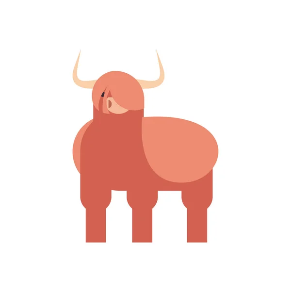 Cute buffalo cartoon fill style icon vector design — 스톡 벡터