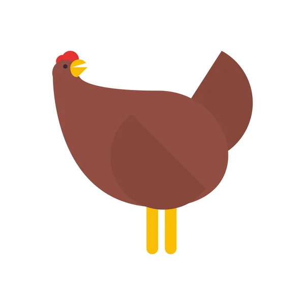 Cute chicken cartoon fill style icon vector design — Stock vektor