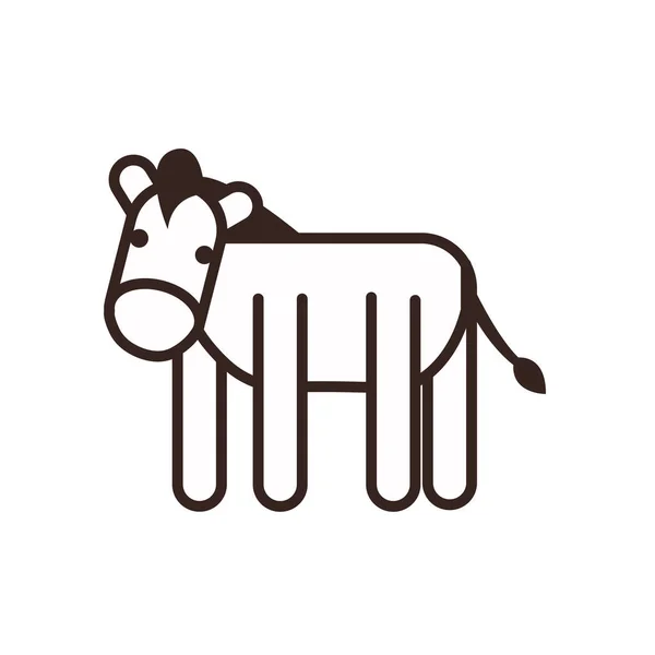 Grazioso cavallo cartone animato linea stile icona vettoriale design — Vettoriale Stock