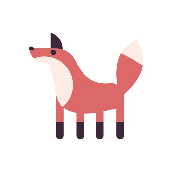 Cute fox cartoon fill style icon vector design — Wektor stockowy
