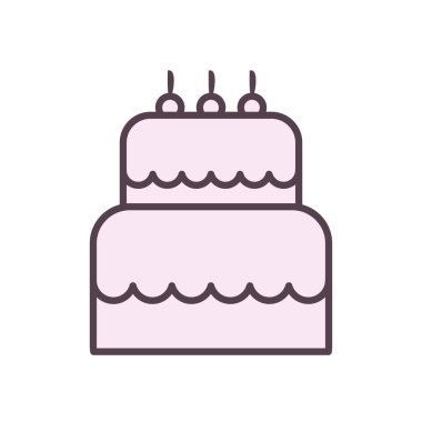 İzole edilmiş tatlı pasta çizgisi biçim vektör tasarımı