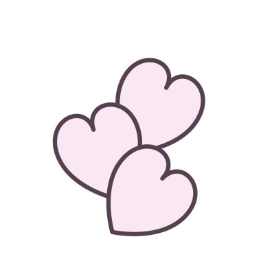 İzole kalp çizgisi biçim vektör tasarımı