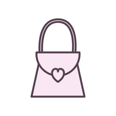 bag with heart line style icon vector design