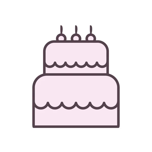 Isolé gâteau sucré ligne style icône vectoriel design — Image vectorielle