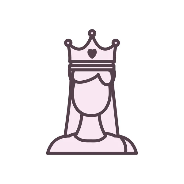 Isolated avatar woman with crown line style icon vector design — ストックベクタ