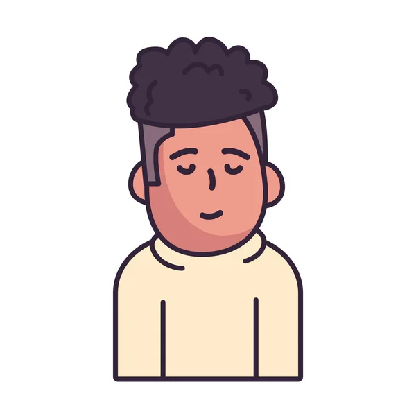 Isolated avatar man fill style icon vector design — 스톡 벡터