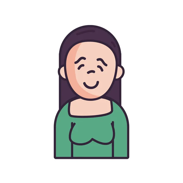 Isolated avatar woman with blouse fill style icon vector design — Stockvektor