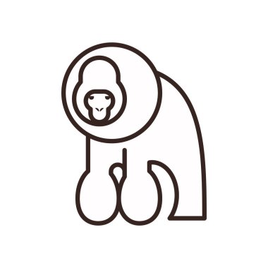 Şirin goril çizgi çizgi çizgi çizgi çizimi biçim vektör tasarımı