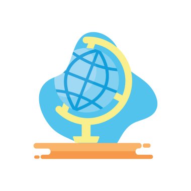 Isolated global sphere flat block style icon vector design