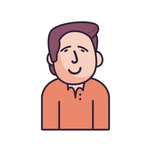 Icono de diseño de vectores de estilo de relleno hombre avatar aislado — Vector de stock