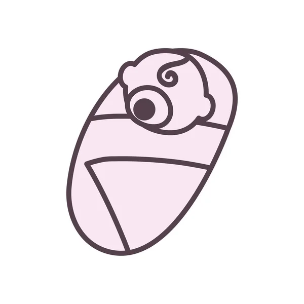 Lindo bebé línea estilo icono vector diseño — Vector de stock