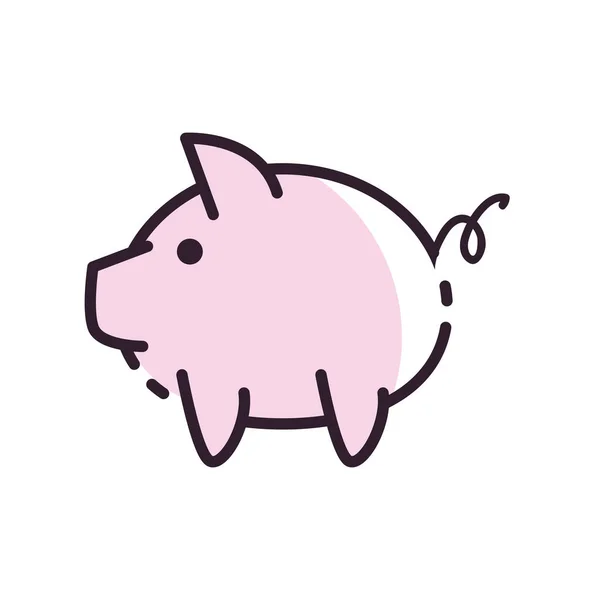 Isolated piggy fill style icon vector design — Stockvector