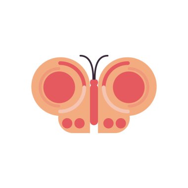 Cute butterfly cartoon fill style icon vector design
