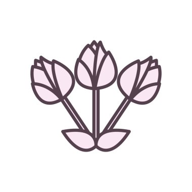 İzole çiçek çizgisi biçim vektör tasarımı