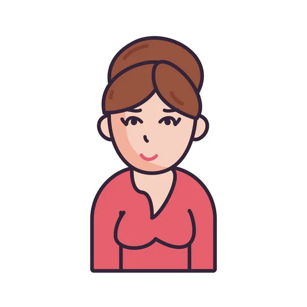 Isolato avatar donna con camicetta riempire stile icona vettoriale design — Vettoriale Stock