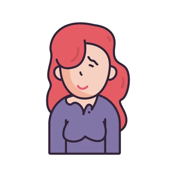 Isolated avatar woman with blouse fill style icon vector design — 图库矢量图片