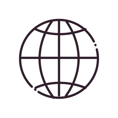 İzole edilmiş küresel küre çizgisi biçim vektör tasarımı