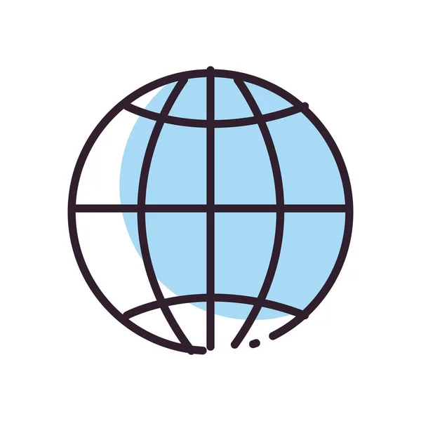 Isolated global sphere fill style icon vector design — Διανυσματικό Αρχείο