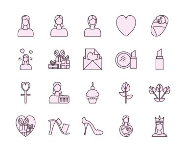 annelerin gündüz çizgisi biçim vektör tasarımı