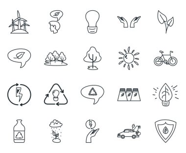 Isolated ecology line style icon set vector design