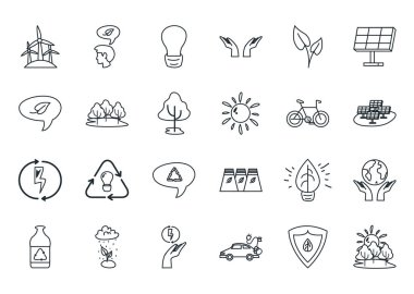 Isolated ecology line style icon set vector design