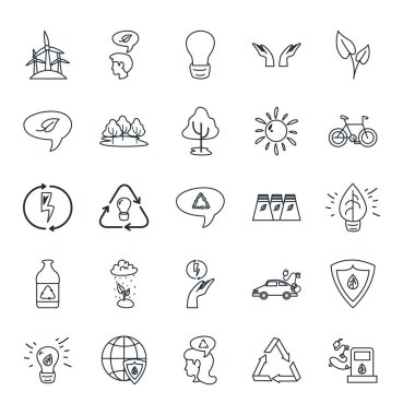 Isolated ecology line style icon set vector design