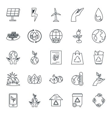 Isolated ecology line style icon set vector design