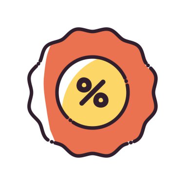 seal stamp with percentage fill style icon vector design