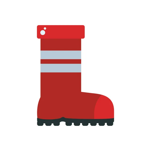 Firefighter boot flat style icon vector design — Stockový vektor