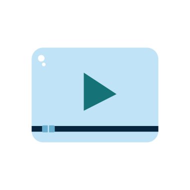 Isolated play over screen flat style icon vector design